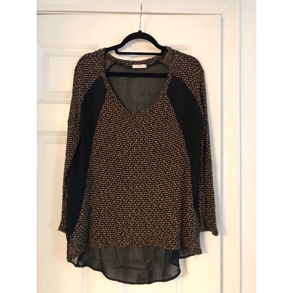 Sheer back long sleeve top